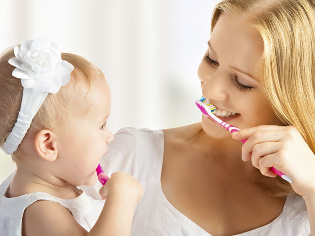 BABY AND BRUSHING